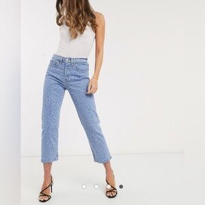 Levi’s wedgie straight animal print crop jeans cotton casual boho
